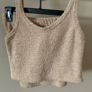 Pajama set, crop top, shorts, and robe